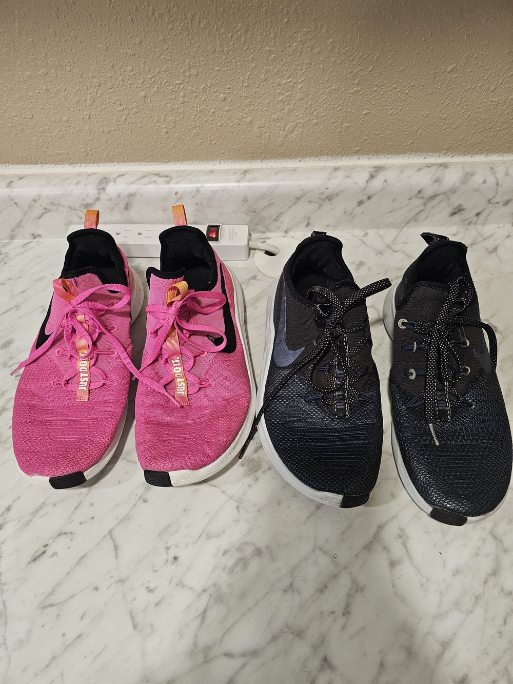 Nike Womens Hot Pink and Black Dual-Pack Sneakers